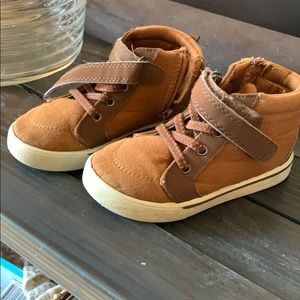 Brown high top boots